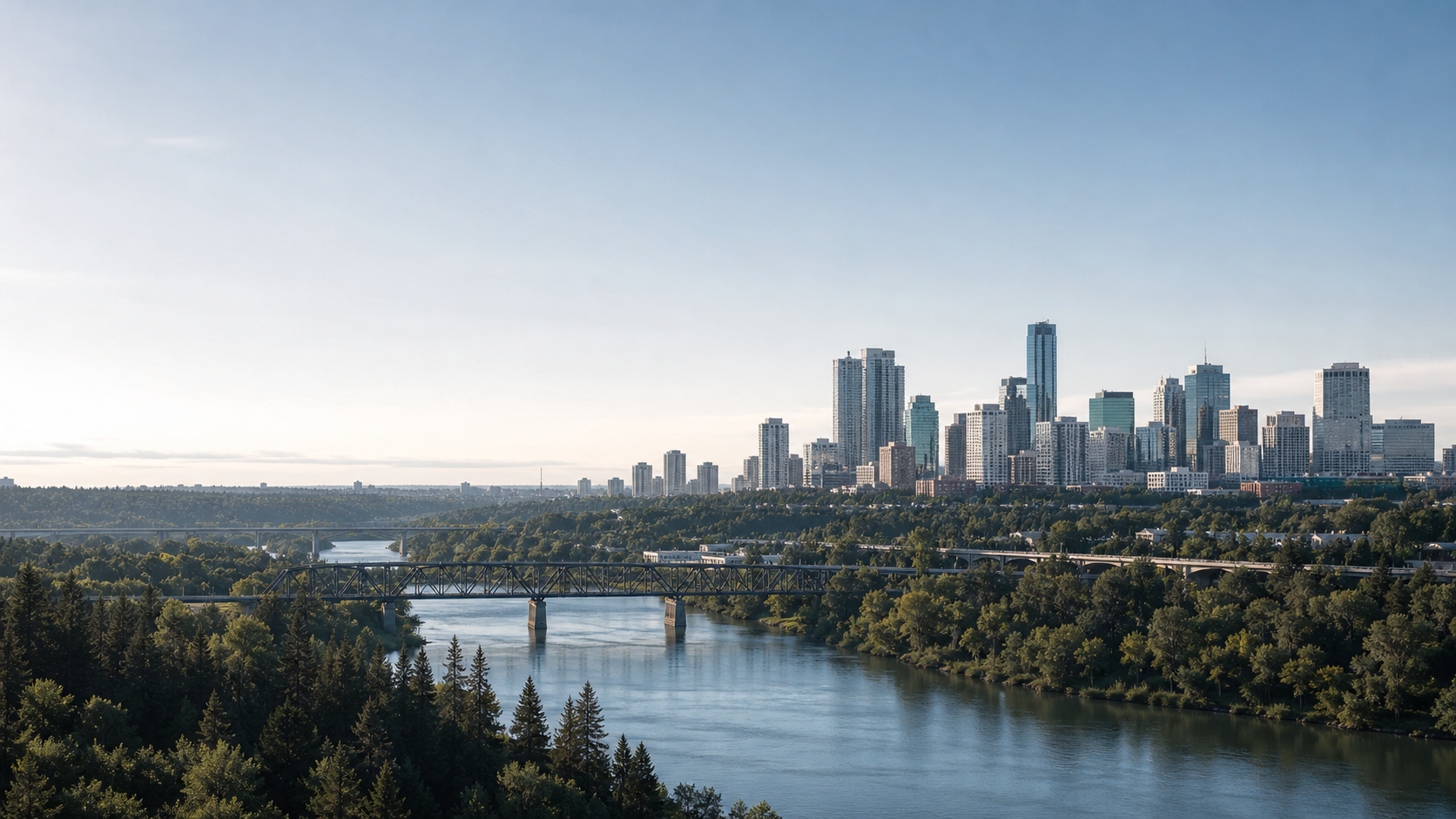 Edmonton river valley and skyline
